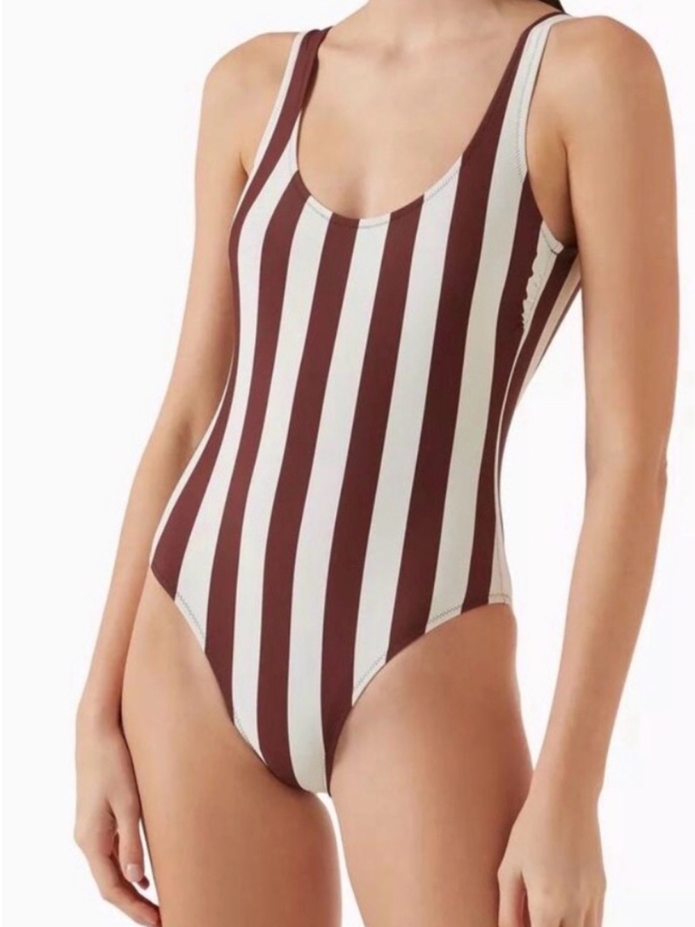NWT solid & striped swimsuit